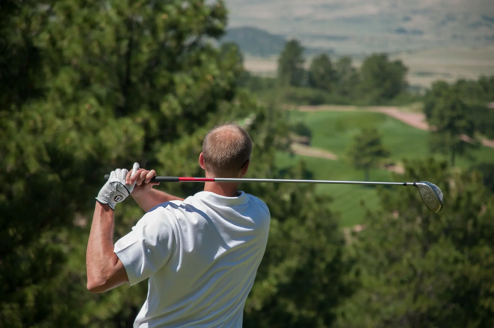 Golfers walking on the course